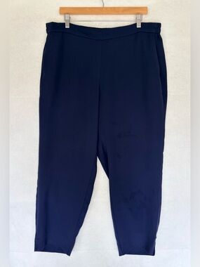 J. Crew Women's Navy Elastic Waist Tapered Pants - Size 18